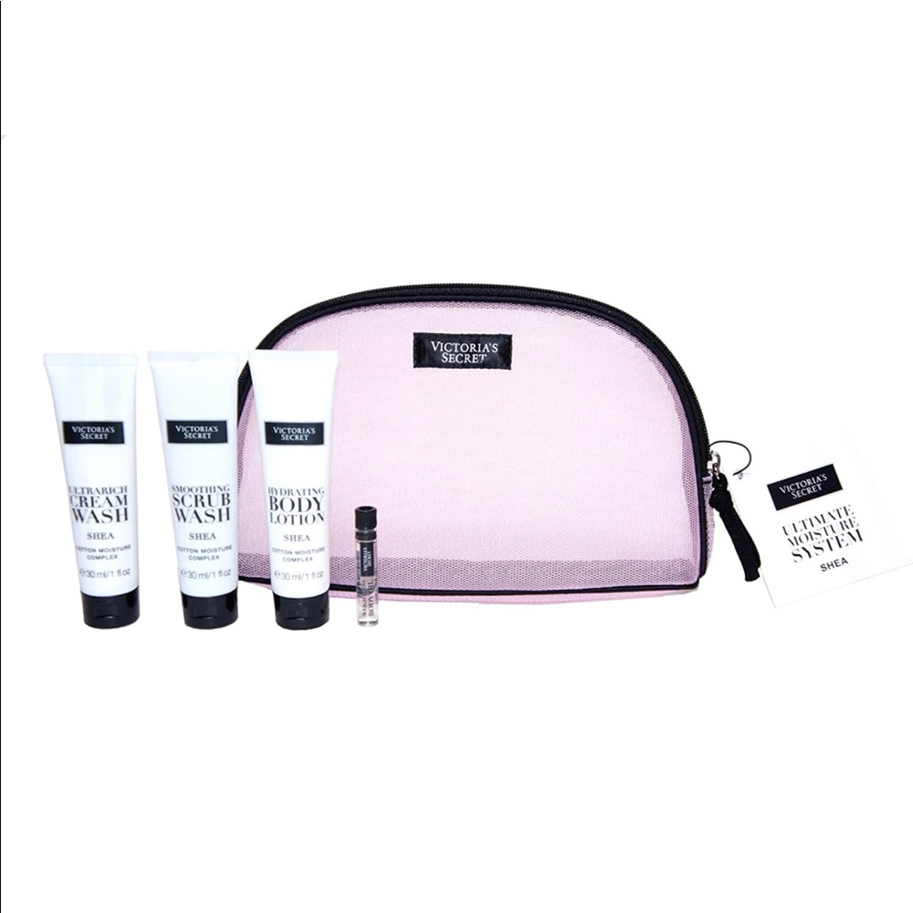Victoria's Secret Body Treatment Lotion Scrub Wash Spa Gift Cosmetic Bag Set Kit